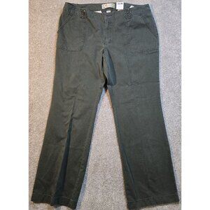 Old Navy Pants Low Waist Boot Cut Beaded Belt Loops Olive Green Women's 16 NWT